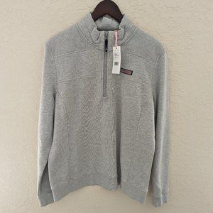 Vineyard Vines Heather Gray Quarter Zip Womens Sweater Size L